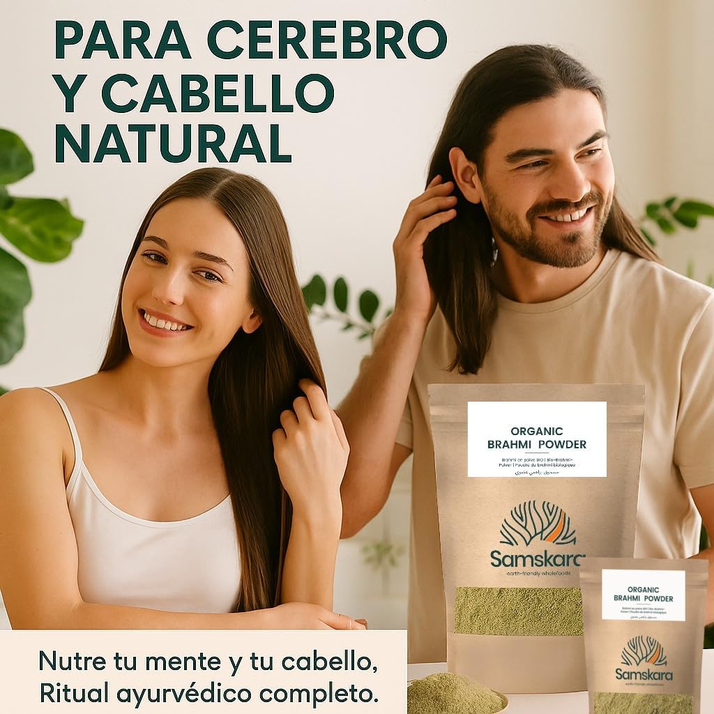 Brahmi En Polvo Bio - 100g | Superalimento Ecológico Vegano Para Batidos, Smoothies Y Zumos, Sin Azúcares Añadidos_3