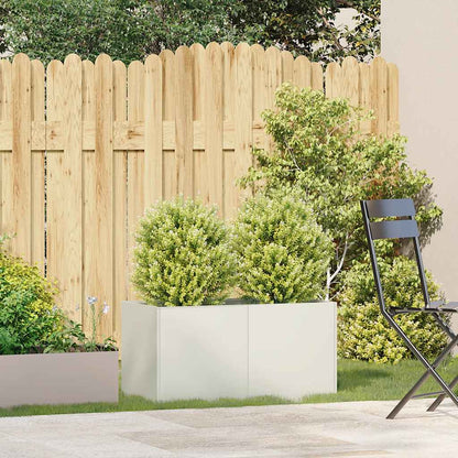 Jardinera De Acero Laminado En Frío Blanco 80x40x40 Cm_2