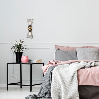 Aplique De Pared, Metal , Vintage, 16x16x48, Casquillo 2 X E 27 Max 40 W