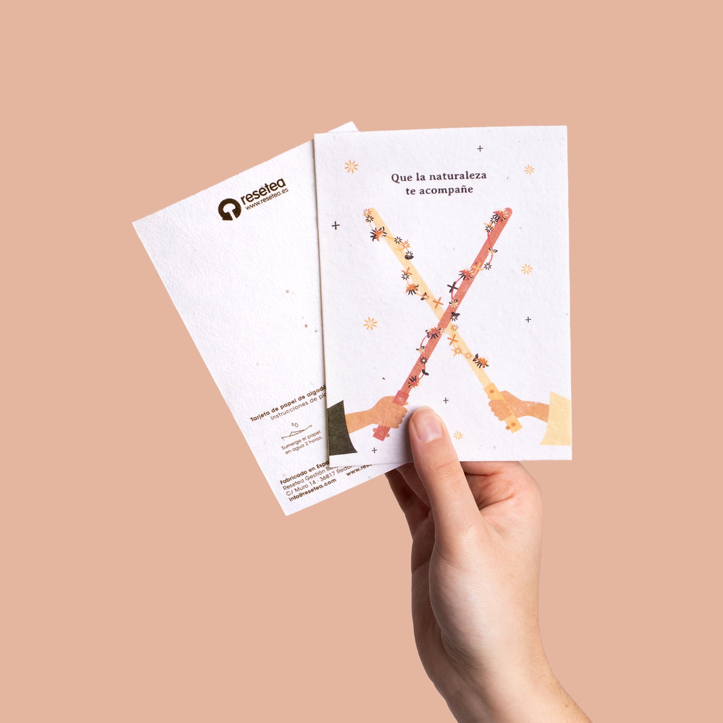 Postal Plantable "Que la Naturaleza te Acompañe" con Semillas de Flores – Tarjeta Original - Resetea_3