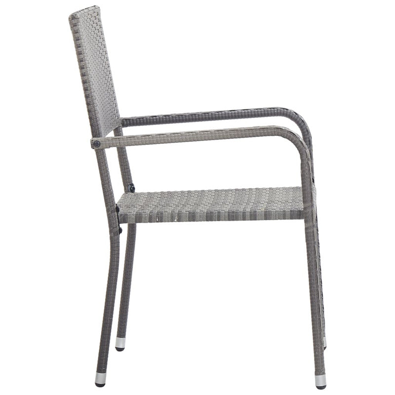 Vidaxl Juego De Comedor Para Jardín 5 Piezas Ratán Sintético Gris_5