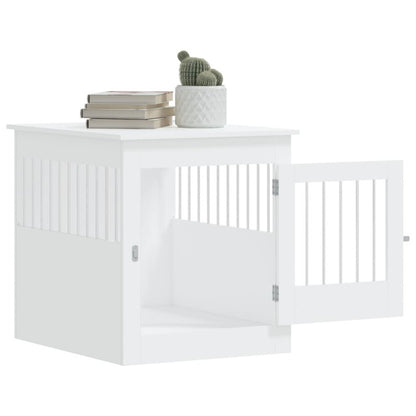 Jaula Para Perros Estilo Mueble Blanco 64,5x80x71 Cm Material De Madera_4