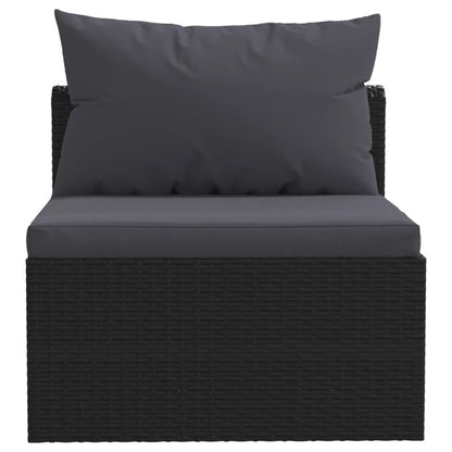 Vidaxl Set Muebles De Jardín 5 Piezas Y Cojines Ratán Sintético Negro_5