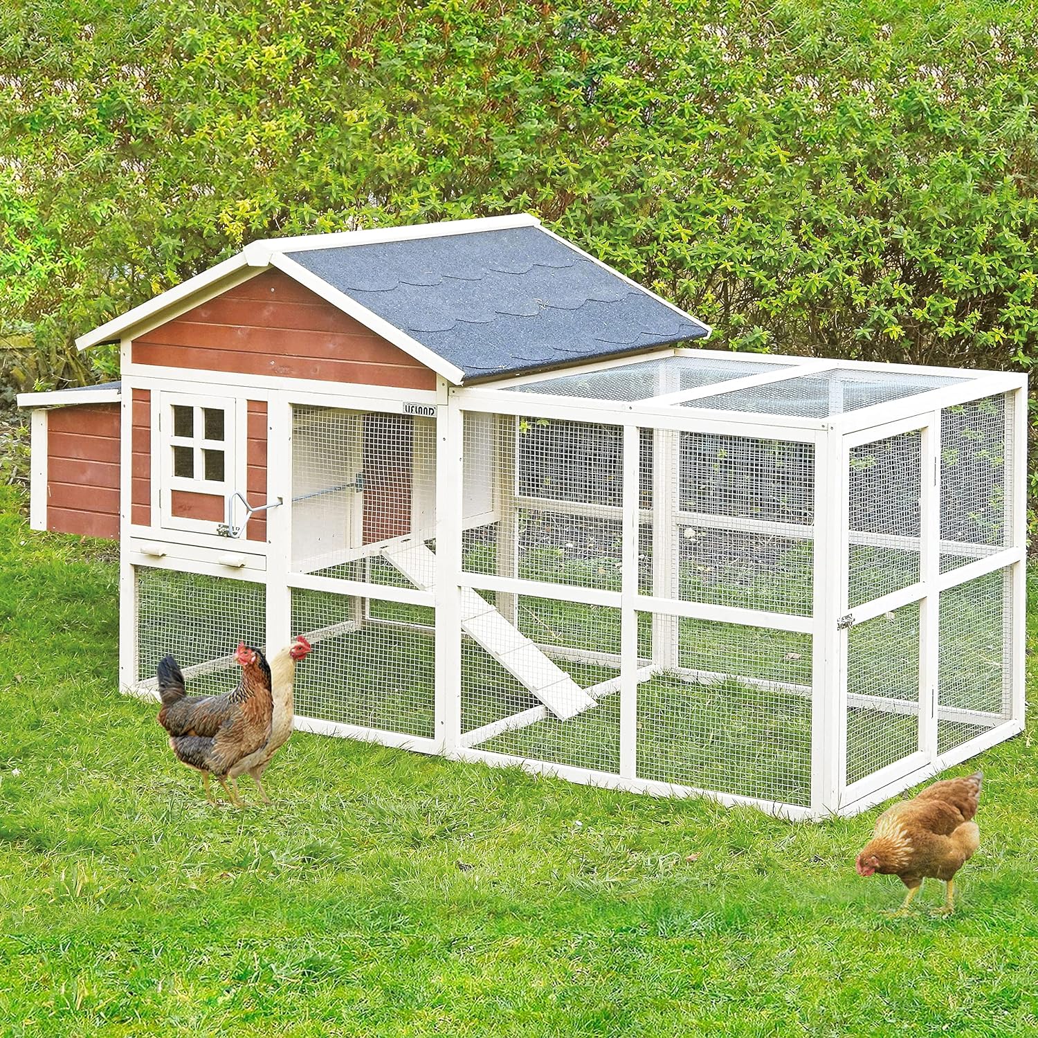 Gallinero Michigan - Capacidad Para 6-8 Gallinas -zona De Refugio En Planta Alta Y Voladero_1