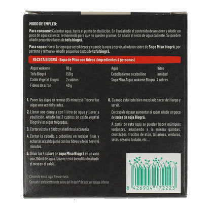 Sopa Miso Vermelho e Alga Wakame Biográ, 4x10g