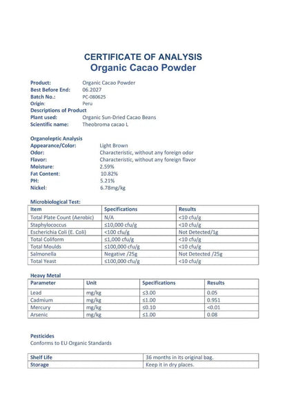 Cacao Crudo En Polvo Bio - 1kg | Cacao Puro Ecológico Vegano Para Repostería Y Bebidas, Sin Azúcares Añadidos_1