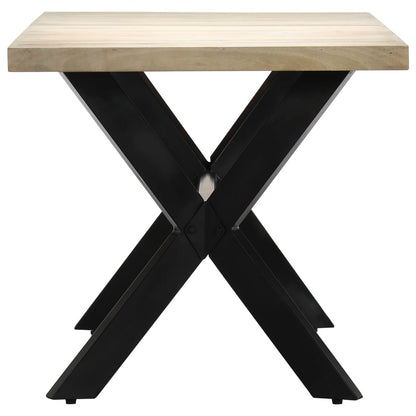 Mesa De Comedor Madera Maciza De Mango Blanco 160x80x75 Cm_1