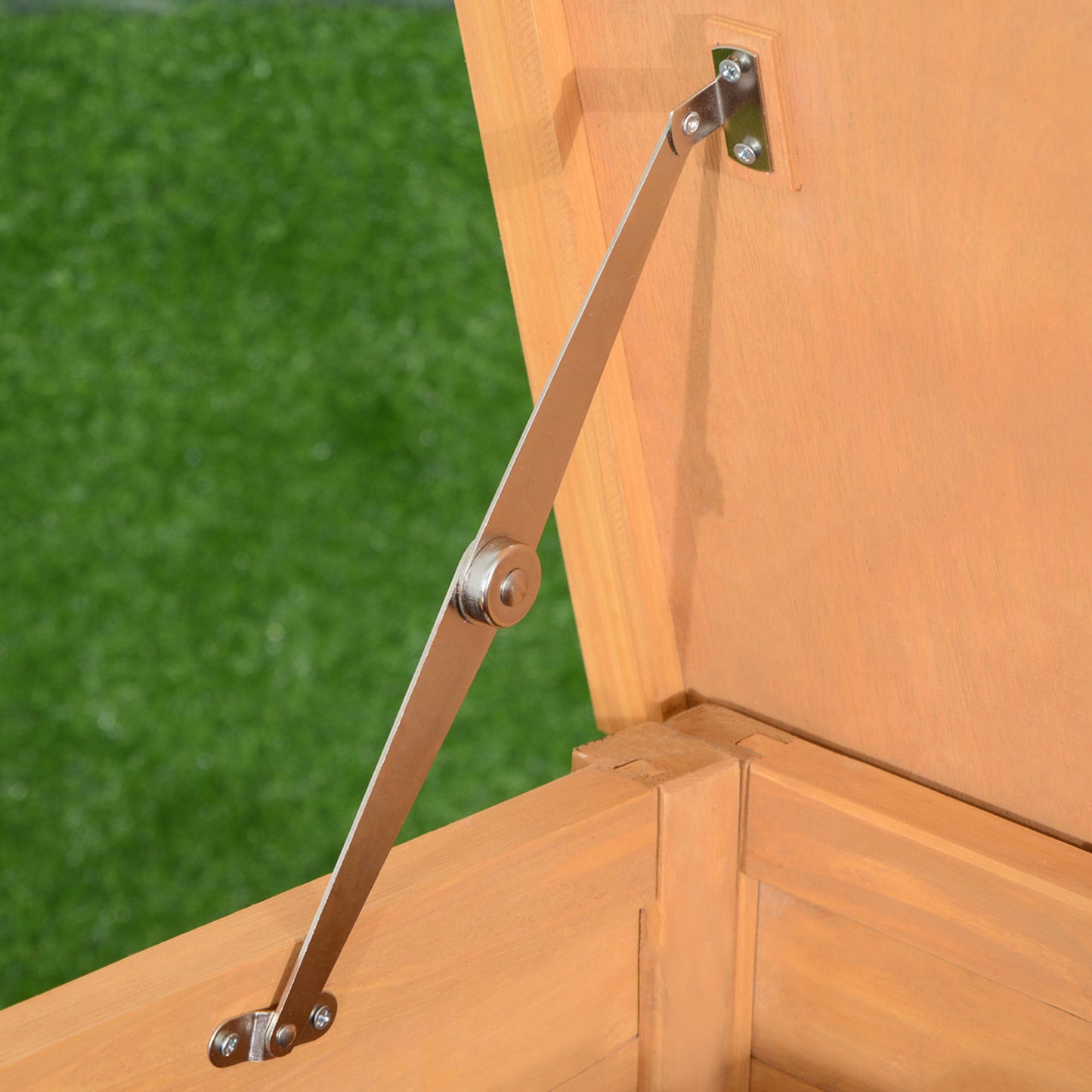 Pawhut Gallinero De Madera Exterior Con Zona Abierta Ponedero Y Techo Abatible_3