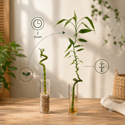 Lucky Bamboo Set De 6 - Dracaena Sanderiana - 40-45 Cm - Planta De Interior_5