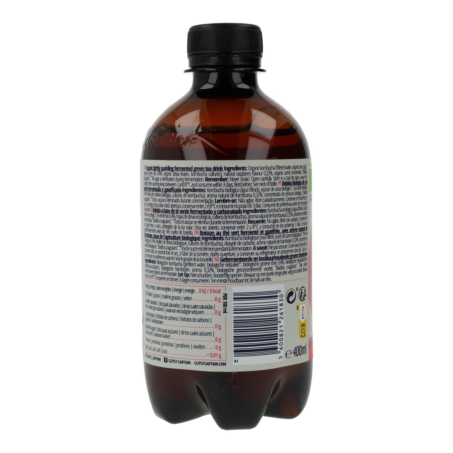 Captain Kombucha Zero Framboesa Biológica 400 ml
