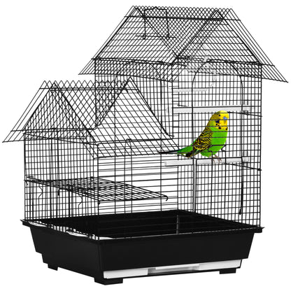 Pawhut Jaula Para Pájaros Con Comederos Perchas Y Columpio Bandeja Extraíble_0