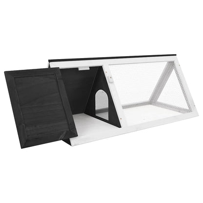 Conejera Jaula De Animales De Madera Gris_2