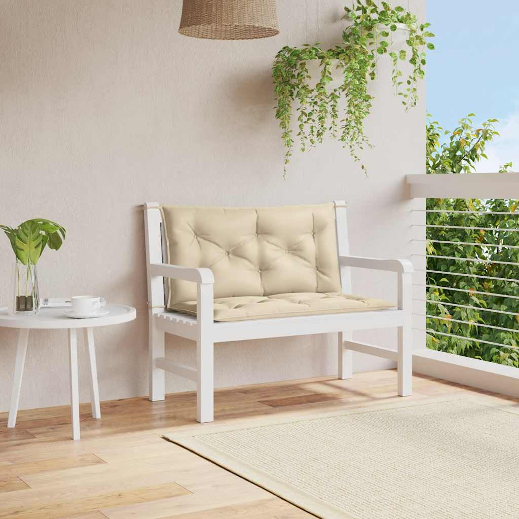 Vidaxl Cojín De Banco De Jardín Tela Oxford Beige 100x(50+50)x7 Cm_1