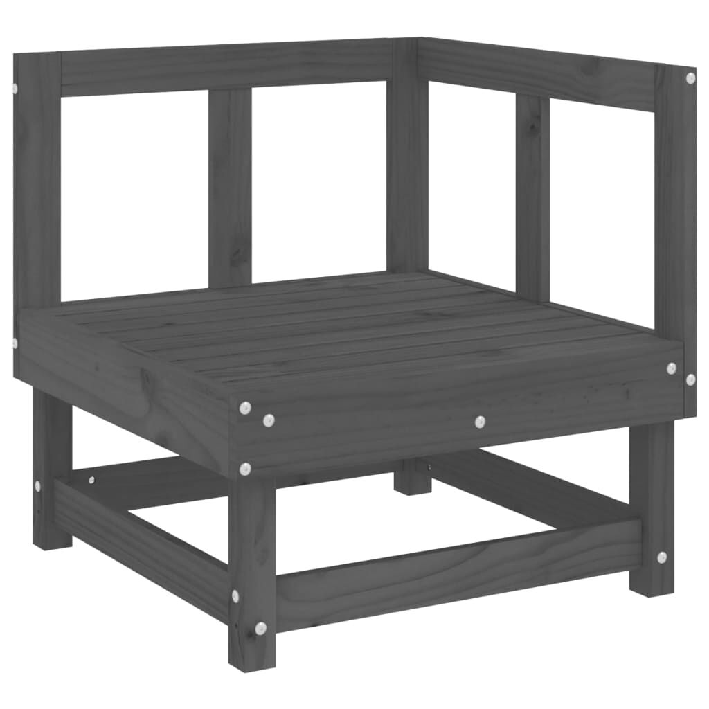 Vidaxl Juego De Muebles De Jardín 7 Piezas Madera Maciza De Pino Gris_3