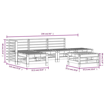 Vidaxl Juego Muebles De Jardín 6 Piezas Madera Maciza Pino Negro_2