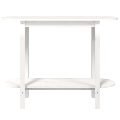 Mesa Consola De Madera Maciza De Pino Blanco 110x40x80 Cm_3