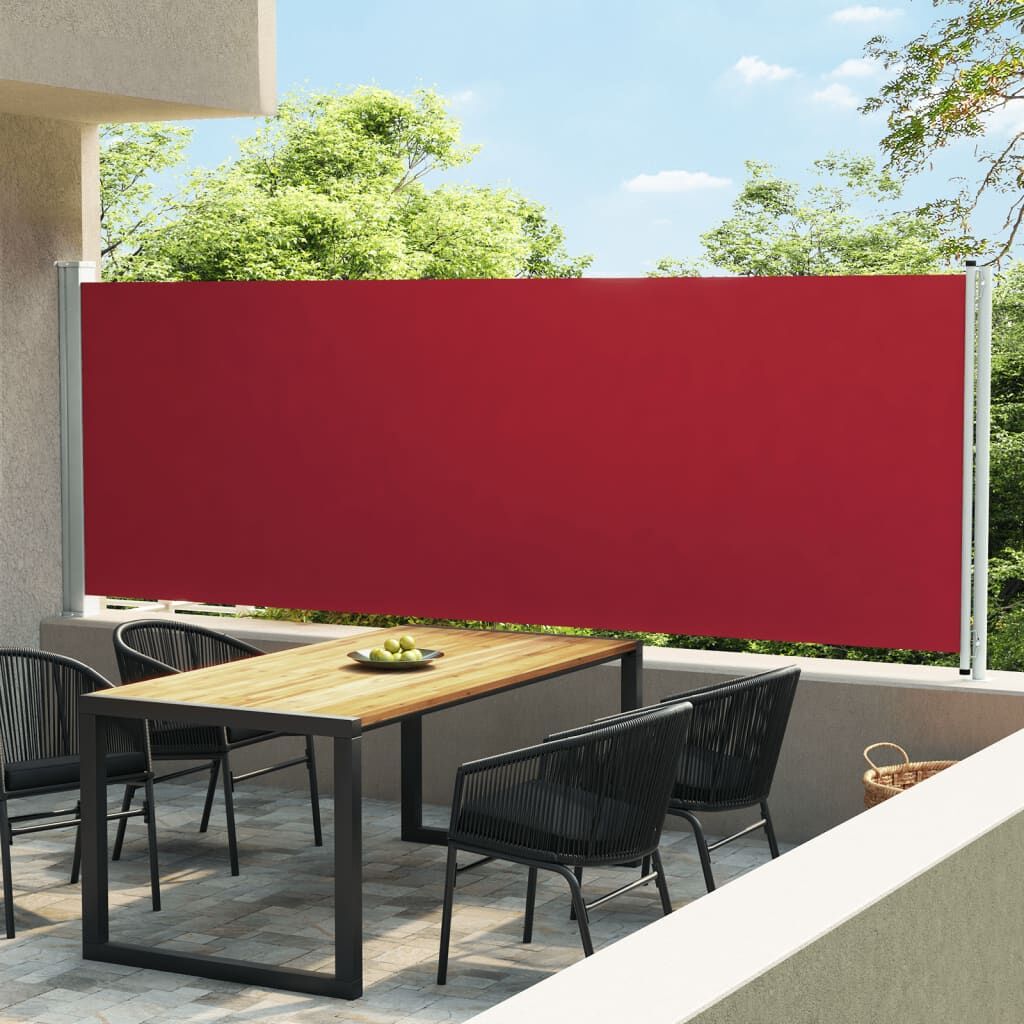 Vidaxl Toldo Lateral Retráctil De Jardín Rojo 160x600 Cm_1