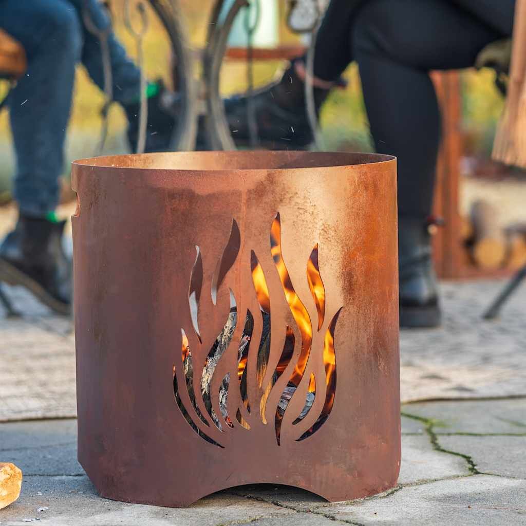 Redfire Chimenea De Jardín Hecha A Mano Kiruna Acero Color Óxido_2