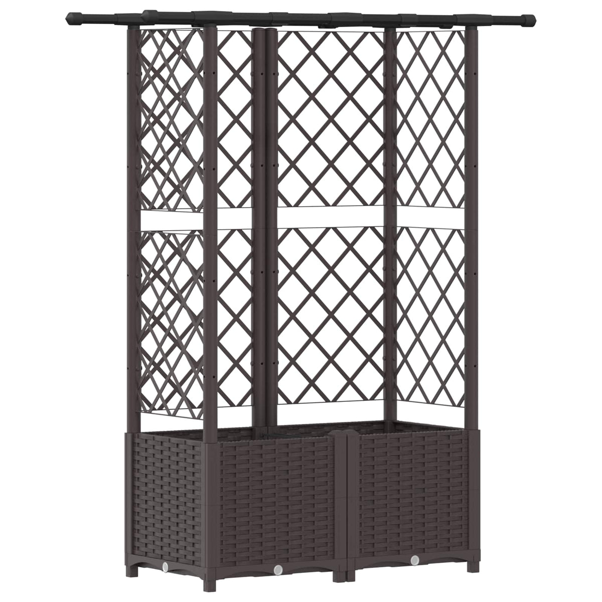 Cama Elevada Con Trellis Y Techo Marrón 124 X 40 X 136 Cm Pp_0