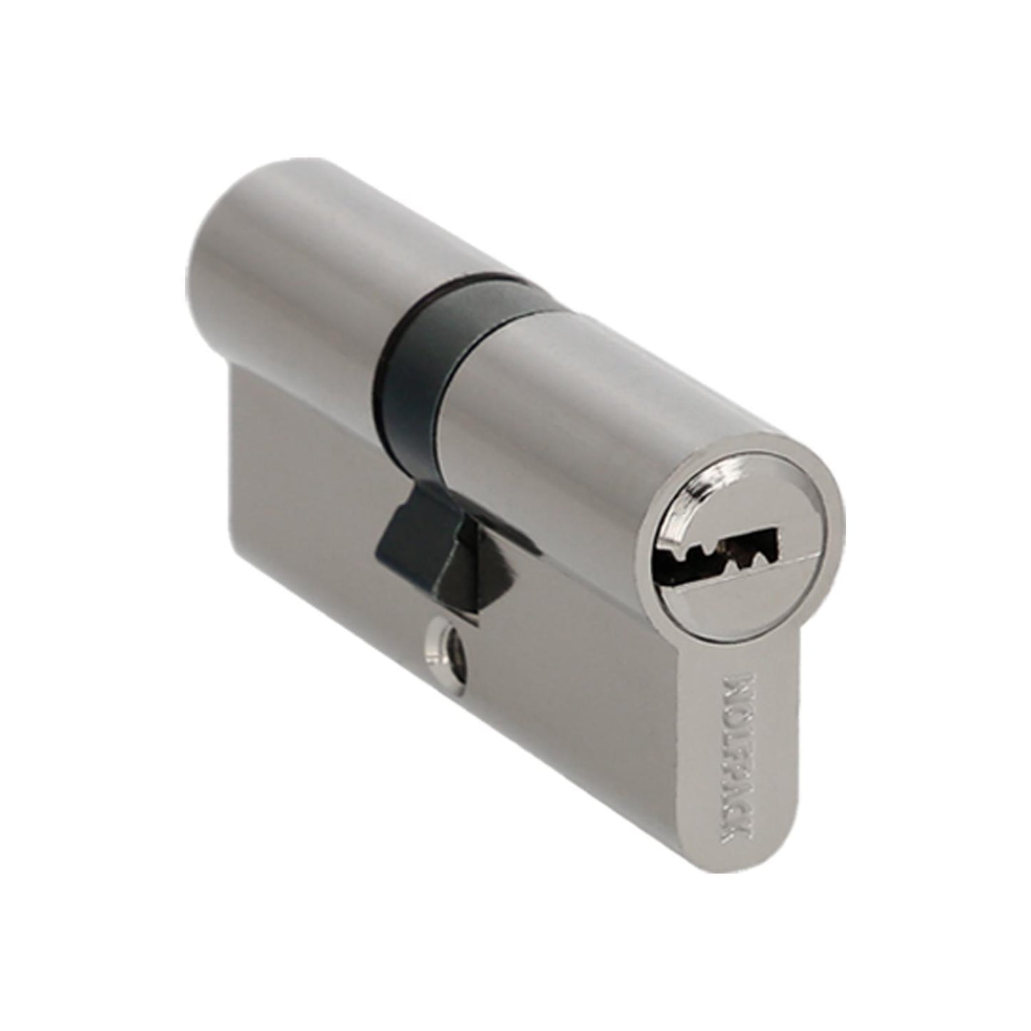 Cilindro Seguridad 30x30 Mm. Leva Larga Niquelado Con 5 Llaves_0
