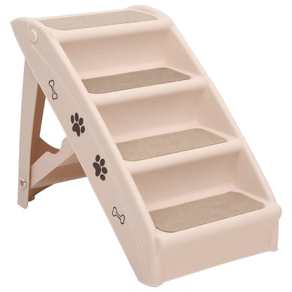 Escalera Plegable Para Perros Crema 62x40x49,5 Cm_0