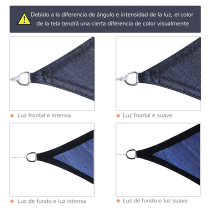 Outsunny Toldo Vela De Sombra Rectangular 4x6 M Con Anti-uv Azul_5