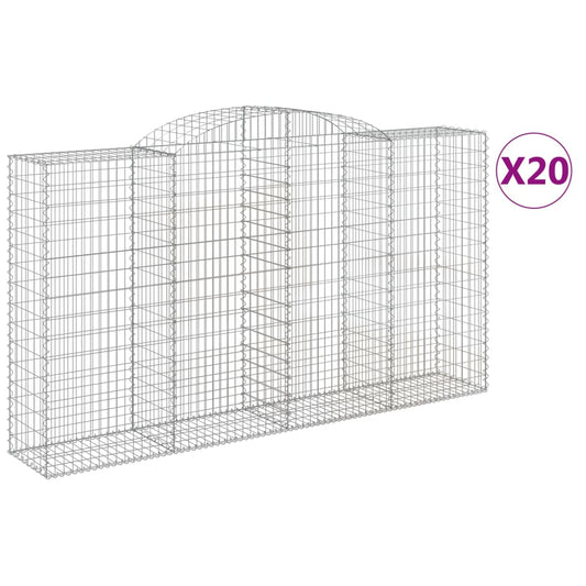Cestas Gaviones 20 Uds Forma De Arco Hierro 300x50x160/180 Cm_0