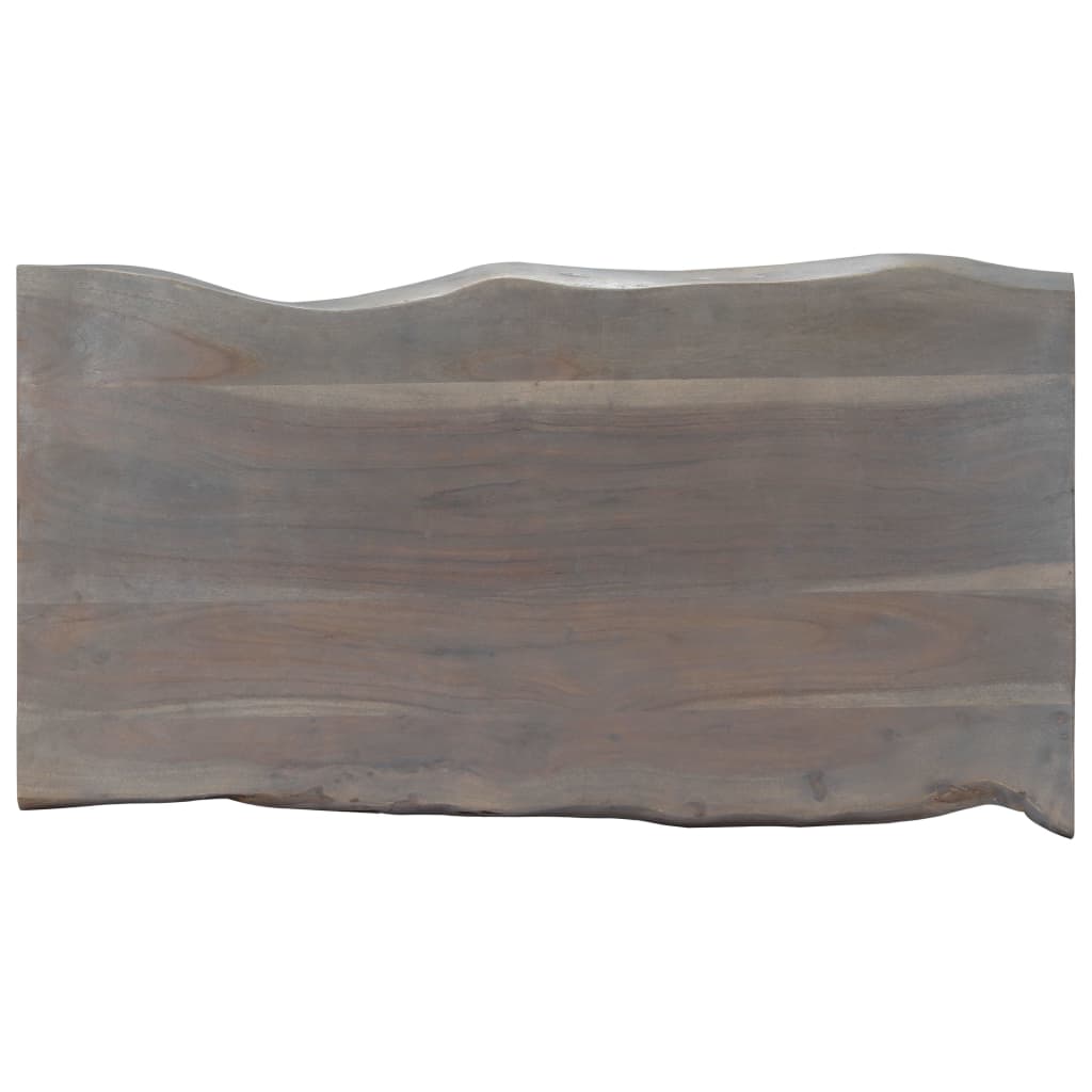 Mesa De Centro Borde Natural Acacia Maciza Gris 115x60x40 Cm_3