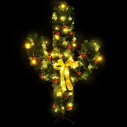Vidaxl Cactus De Navidad Con Soporte Y Led Verde 180 Cm Pvc_1