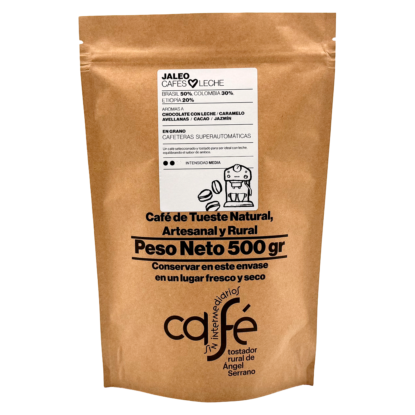 Cafe Sin Intermediarios Café Colombia Jaleo En Grano Para Superautomática 500 G_0