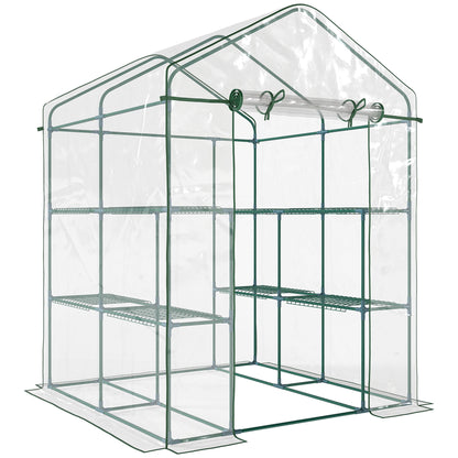 Invernadero Transparente Outsunny Transparente Y Verde 143x143x195cm_1