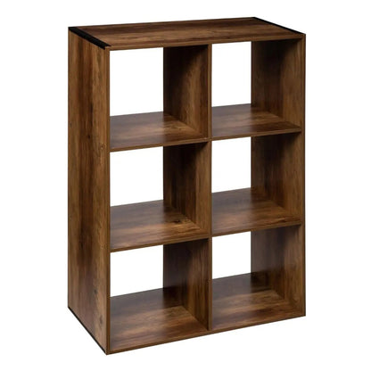 Wellhome Estantería Mix 6 Compartimentos Madera Industrial_0