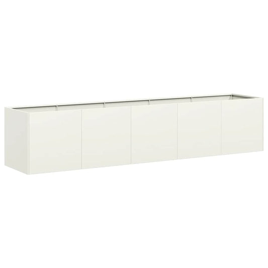 Jardinera De Acero Laminado En Frío Blanco 200x40x40 Cm_0