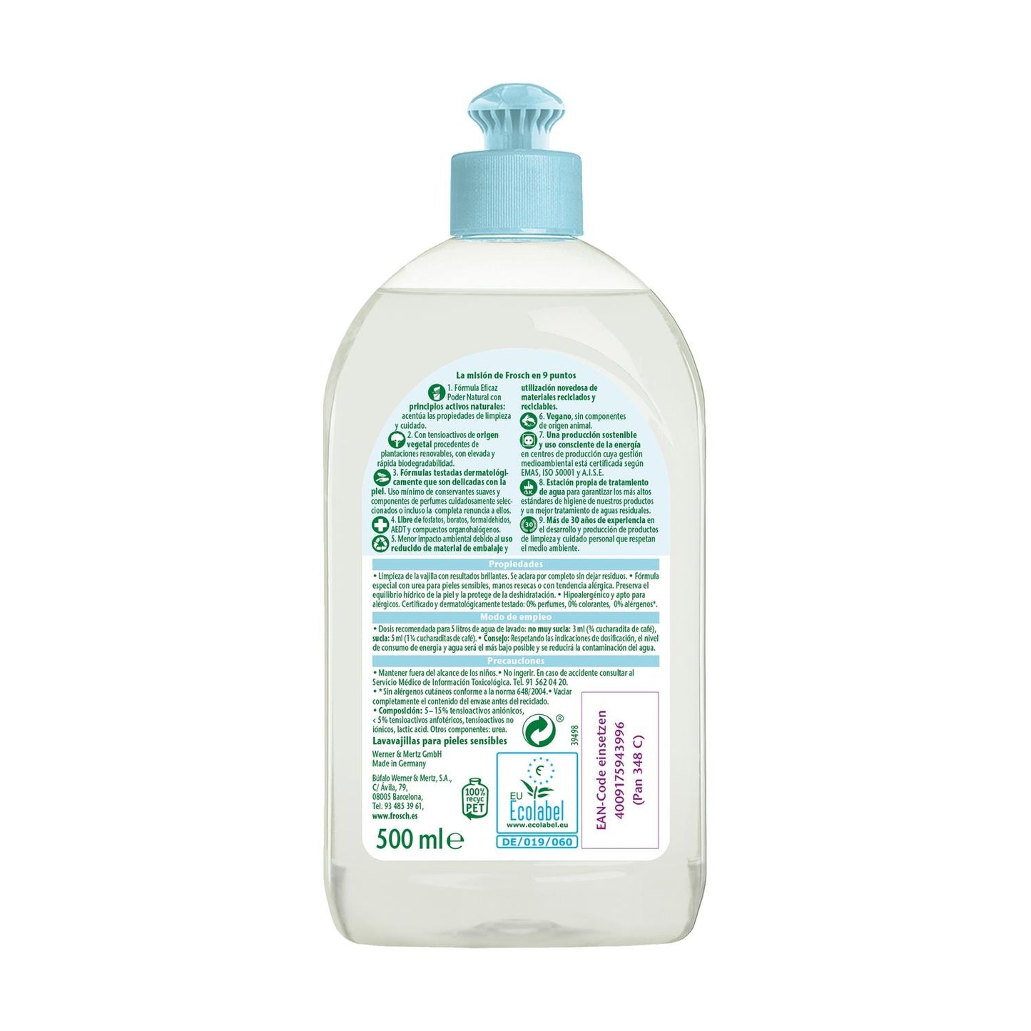 Máquina de lavar loiça Frosch Zero Pele Sensível 500 ml