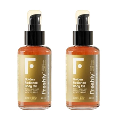 Embalagem de 2x Óleo Corporal Golden Radiance Freshly 100ml