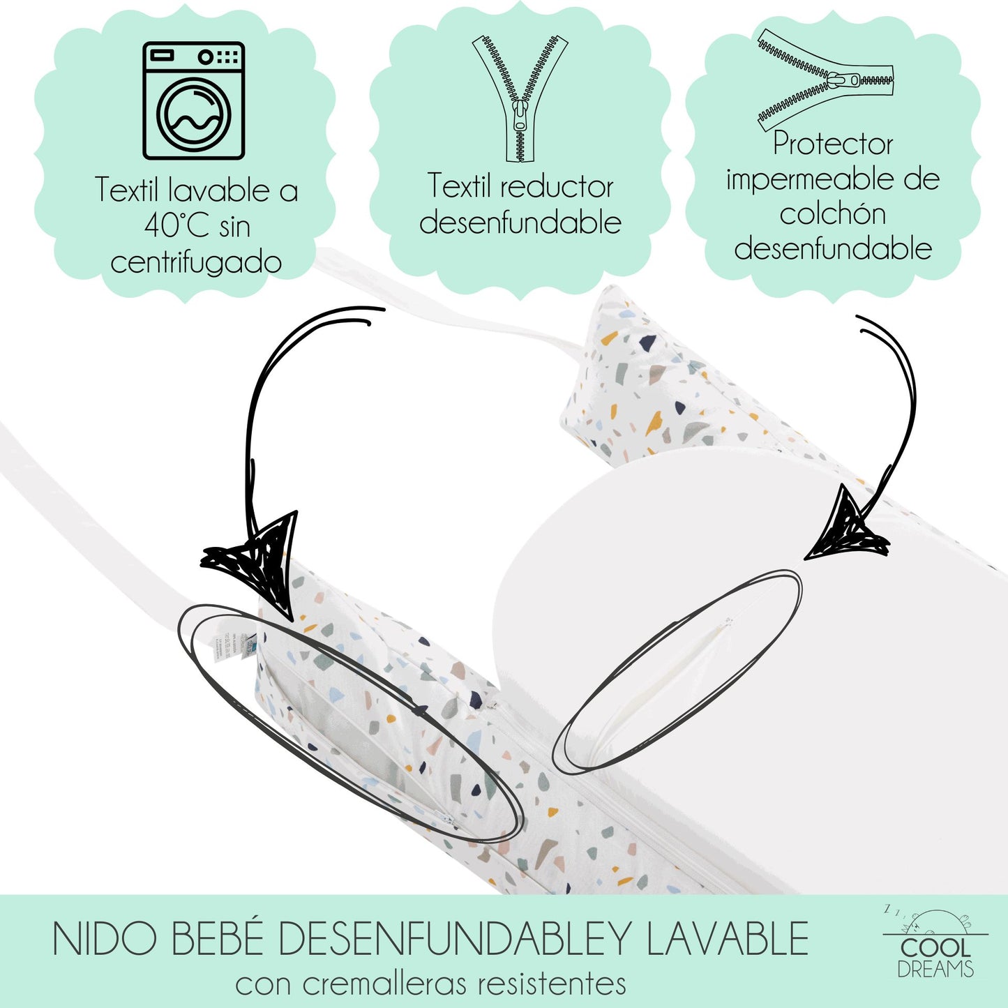 Cojín Nido Reductor De Base Impermeable Zenith Granite_2