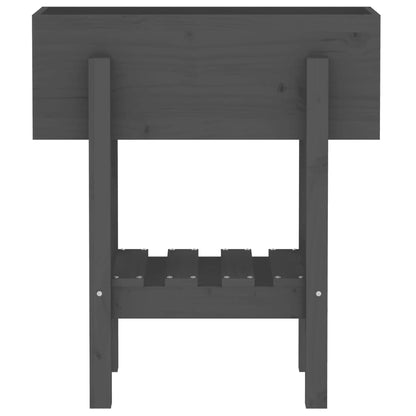 Jardinera Madera Maciza De Pino Gris 62x30x69 Cm_5