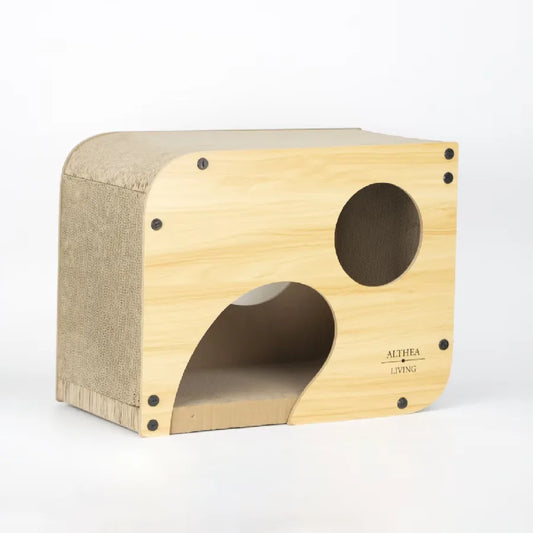  nido Rascador Para Gatos Carabela, Madera Y Cartón Corrugado_0