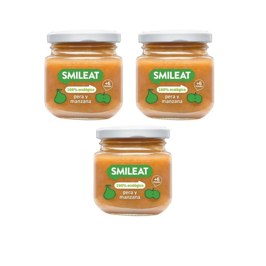 PROMOÇÃO 3x Smileat Organic Pêra e Maçã Pote +6 meses, 130g