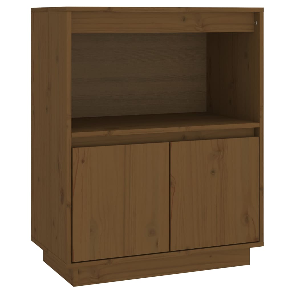 Aparador De Madera Maciza De Pino Marrón Miel 60x34x75 Cm / Vetonek_5