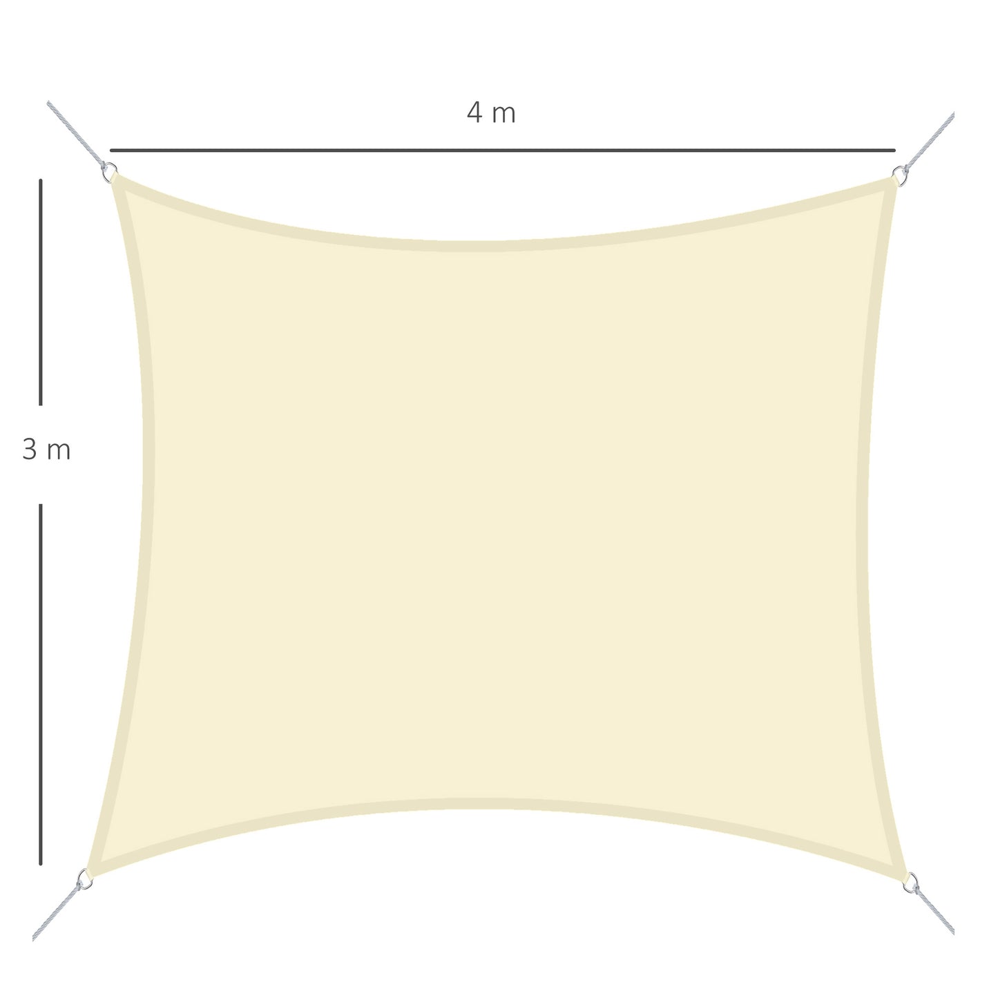 Outsunny Toldo De Vela Rectangular Para Jardín Y Exterior Repelente Al Agua_2