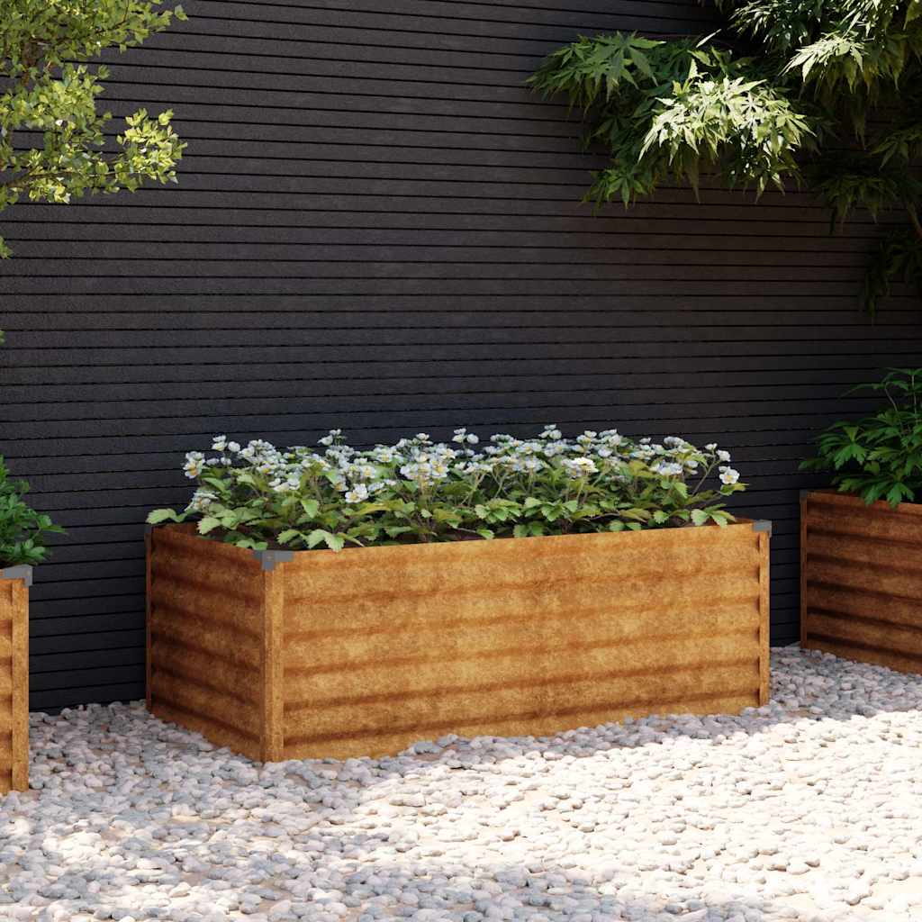 Jardinera Elevada 100x50x36 Cm De Acero Corten_1