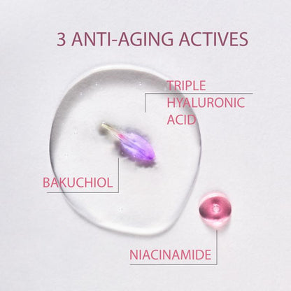 Máscara facial anti-idade com triplo ácido hialurónico, bakuchiol e niacinamida da Iroha Nature, 2 luvas de 9 ml