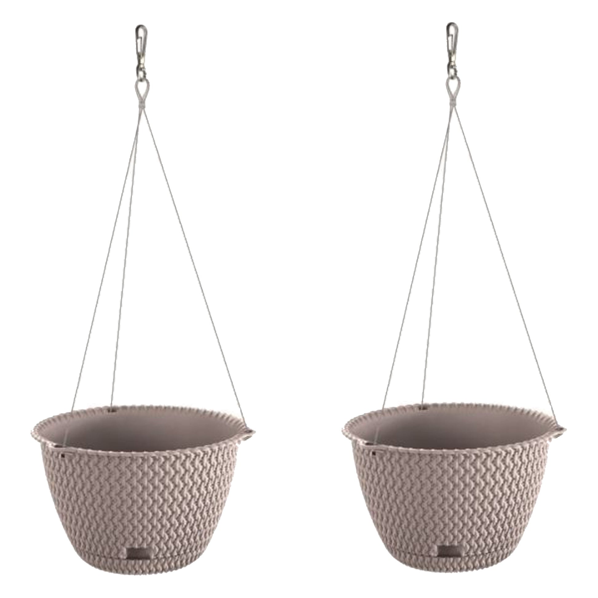 2x Maceta Redonda Colgante 3l Prosperplast Splofy De Plastico En Color Mocca, Ø23 X 14,5 Cm_0