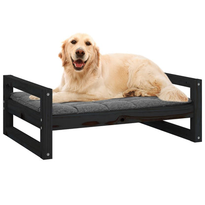 Vidaxl Cama Para Perros Madera Maciza De Pino Negro 75,5x55,5x28 Cm_3