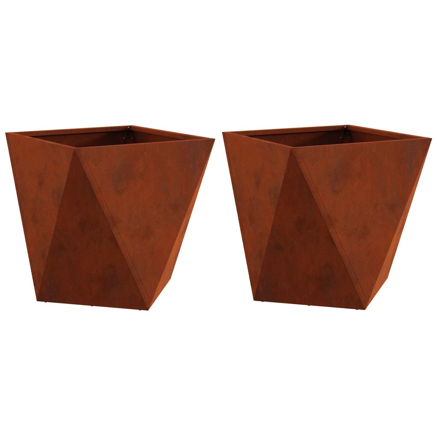 Jardinera 2 Pcs Oxidado 40 X 40 X 40 Cm Acero Autopatinable_0