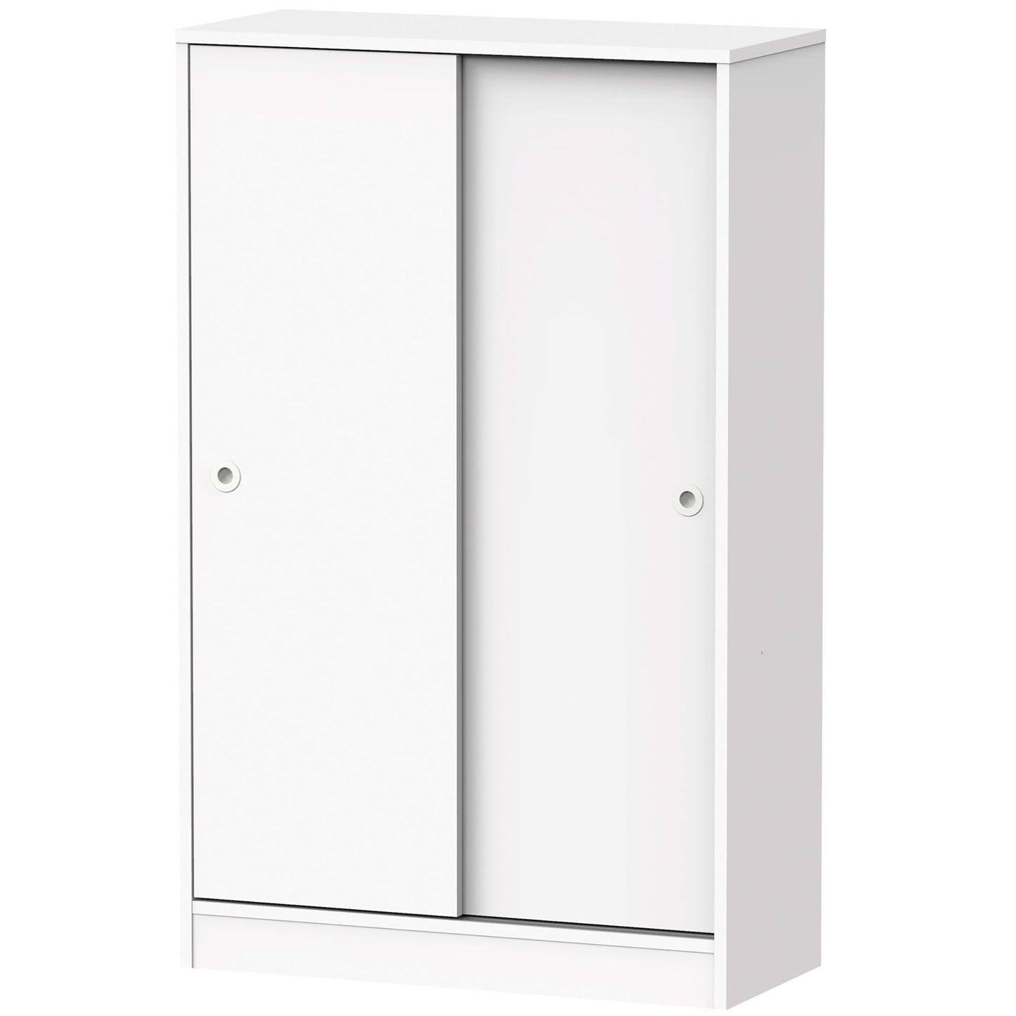 Armario Dormitorio, Multiusos, Baño, Mueble Cocina, Zapatero 2 Puertas Correderas 120x74x33 Cm, Briebe, Nova, Blanco_4