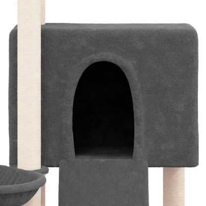 Rascador Para Gatos Con Postes De Sisal Gris Oscuro 96 Cm_5