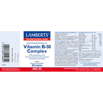 Lamberts Vitamina B-50 Complex 120 comprimidos