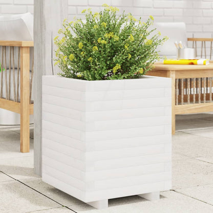 Jardinera Madera Maciza De Pino Blanco 40x40x49,5 Cm_1